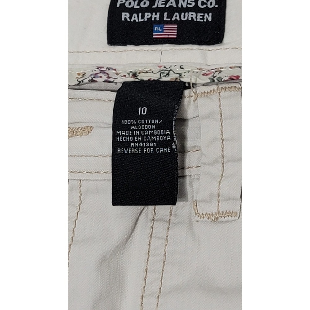 Ralph Lauren Shorts Women's Size 10 Ivory Classic Cargo Mid Rise Cotton Pockets - Picture 5 of 6